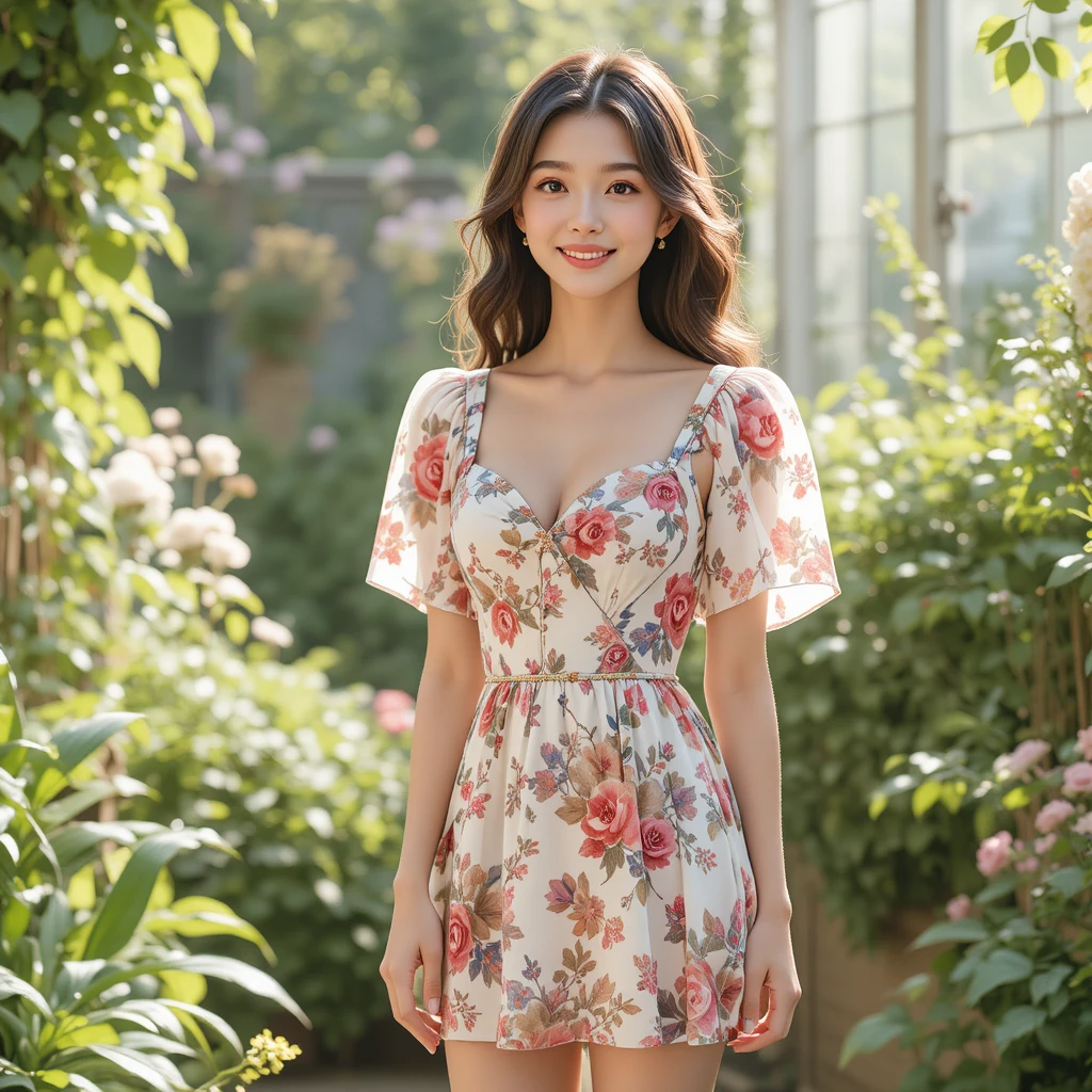 Vestido Curto Romântico Floral